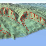 『増毛町雄冬の山体崩壊』の画像