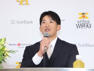 山本祐大選手がソフトバンク入団会見　上茶谷投手の「僕よりも面白い」に「上茶谷さんの言うことなので、あまり真に受けずに」