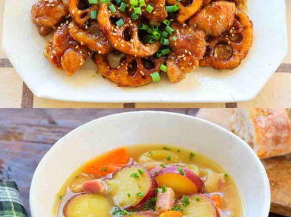 【サーモス連載】鶏れんこんの甘酢炒め＆さつまいも入り野菜スープ