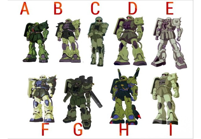 【画像】店員「この画像のMS全部答えられないやつにはガンプラ売らないから」