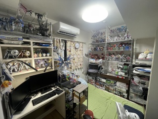 【画像】ワイくん、おもちゃだらけの部屋でリモートワーク