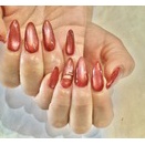 いろんなマグにミラーやストーンを+✨ 秋デザインのロングネイル💖