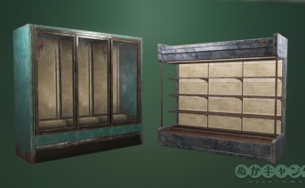 スーパーウルトラ・マーケットの冷蔵庫と棚