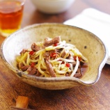 『電子レンジと焼肉のタレdeラム肉ともやしのペペロンチーノ【#簡単レシピ #時短料理 #レンチン #電子レンジ料理 #レシピ #おかず #節約レシピ #ラム肉 #もやし #焼肉のタレ】【レシピ2273】』の画像