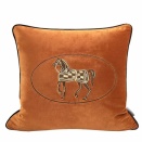 刺繍クッションカバー Horse 橙色