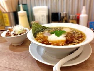 中華そば ムタヒロ 拝島駅店@昭島市<鶏そばミニ丼セット＋味玉>