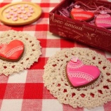 『バレンタインアイシングミントココアクッキー　Sugar cocoa cookie icing with peppermint for Valentine 　-Recipe No.1500-』の画像
