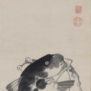 伊藤若冲「蝦蟇河豚相撲図」