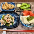 ささみとオクラのオクラの梅和え