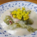 ベーコンと蕾菜のクリーム煮～