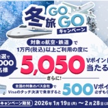 『三井住友カード、最大5550ポイントが当たる！冬旅GOGOキャンペーン！』の画像