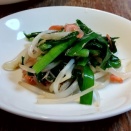 にらともやしと干しエビの炒め物