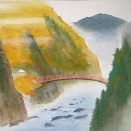丸山春霞  掛軸 kj－191 高雄秋景