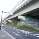 星田北の第二京阪道路で橋脚に足場が組まれてる