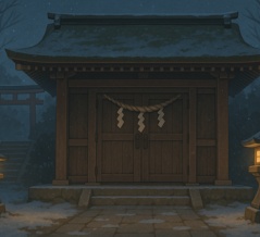 拝殿の“戸締まり”が増える季節