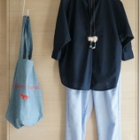 『今日イロチ買いでポチッたテーパードパンツとGUスキッパーシャツで50代まだまだ残暑コーデ』の画像
