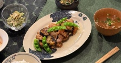 豚こまと茄子のスタミナ炒めの夜ごはん