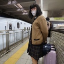 女装高生2人九州１周列車旅♪　鹿児島中央駅編☆