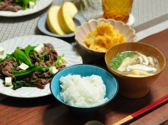 コストコのほうれん草を使って晩ごはん