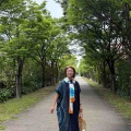 日曜礼拝には藍染ワンピースで♪