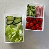 『【キャンドゥ】カット野菜をまとめて保存できるシンプル容器』の画像