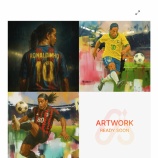 『【Aiアバター】先行販売 伝説のサッカープレイヤー・ロナウジーニョをモデルに、アーティスト・アリレスが手掛けるアート作品 【含む未公開の作品】』の画像