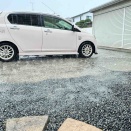 突然の「雪あられ」に誓う闘魂！٩(^‿^)۶