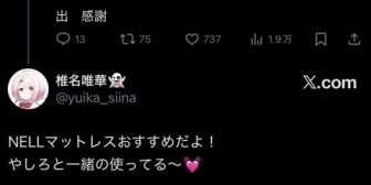 【にじさんじ】椎名さん、匂わせ「NELLマットレスおすすめだよ！やしろと一緒の使ってる〜💓」