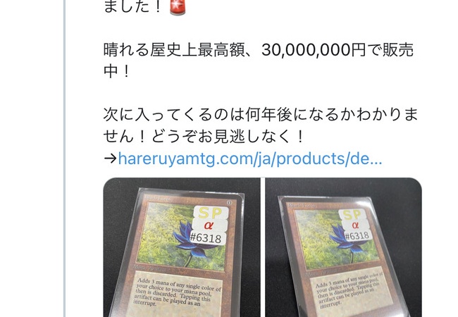 ブラックロータス、入荷！！値段ヤバすぎて草ｗｗｗｗｗｗ