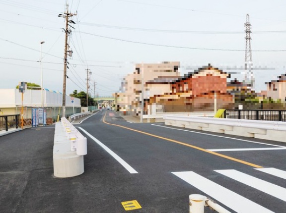 工事のため長期間に渡り通行止となっていた味岡小学校前の「法印橋」が開通。5月16日から（小牧市小松寺）