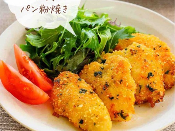 ♡カリッとしっとり！むね肉のパン粉焼き♡【#簡単レシピ #時短 #節約 #お弁当 #揚げない 】