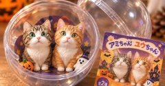 ハロウィン風カプセルトイな猫ら。