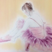 久々のクロッキー会ミケランジェロ☆バレリーナを描きました♪ : 水彩