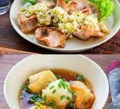 【サーモス連載】豚肉のねぎ塩だれ＆揚げ出し餅