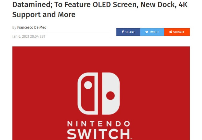 新型『Nintendo Switch』の噂が浮上　コードネーム「Aula」