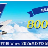『【ANA対象者限定】国内線2回搭乗で800SKYコインプレゼントキャンペーン！』の画像