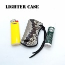 新作です。本革パイソン蛇革Bicライターケースリップクリームケースハンドメイドレザークラフト