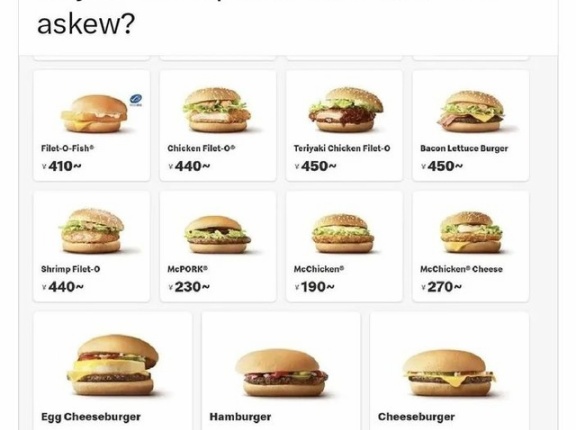 海外「何で日本人はハンバーガーの見本でバンズを斜めにするの…？」