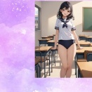 放課後の教室で一人佇むセラブル少女～AIイラスト編