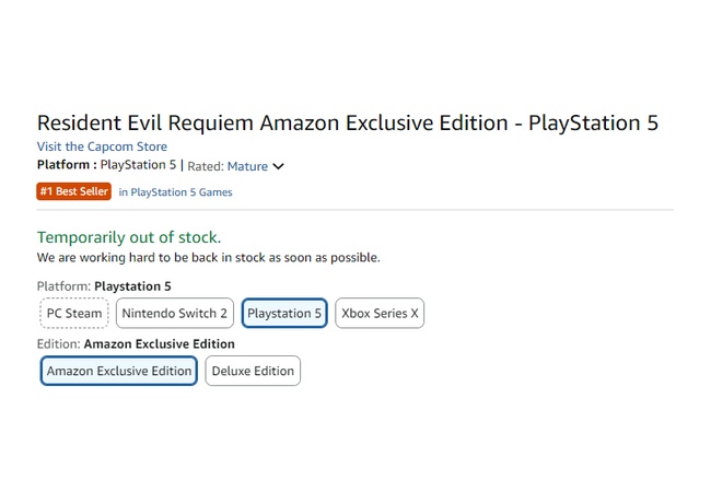 バイオレクイエムさん、人気過ぎて米Amazonで売り切れ　なお・・・