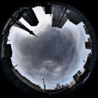 『円周魚眼レンズLAOWA4mmによるスカイツリーと押上駅周辺　2023/12/02』の画像