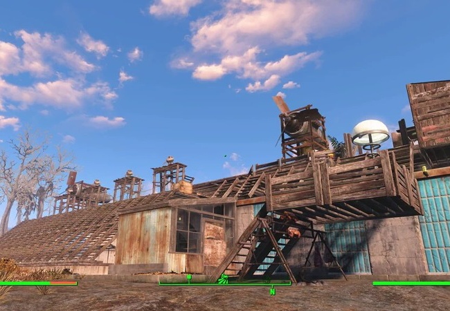 【フォールアウト4】スロッグin例のプール拠点、完成！螺旋階段など取り入れてみた【FO4】