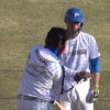 新庄監督、江越に直接打撃指導