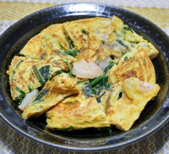 海老とほうれん草たっぷり真ん丸オムレツ（牡蠣だし醤油味）&今日は「奈良」に行ってきます