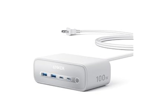 【実質5,394円】Anker Charging Station (7-in-1, 100W) ホワイトが41％ポイント還元。USB-Cは最大100W、AC差込口も3個あり