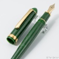 プラチナ万年筆　セルロイド　エメラルド柄　14K　太字
