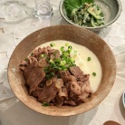 牛とろろ丼の夜ごはんと、元祖魔神さま