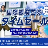 『ANA、国際線タイムセール開催!ホノルル往復125800円~、バンコク往復67900円~他』の画像
