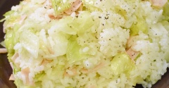 シャキシャキ♪ハムとレタスの混ぜご飯