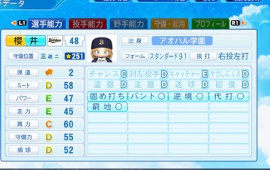 『櫻井　桃華　パワプロ2022版』の画像